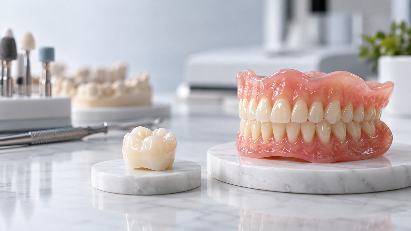 Dental laboratory crown and denture display